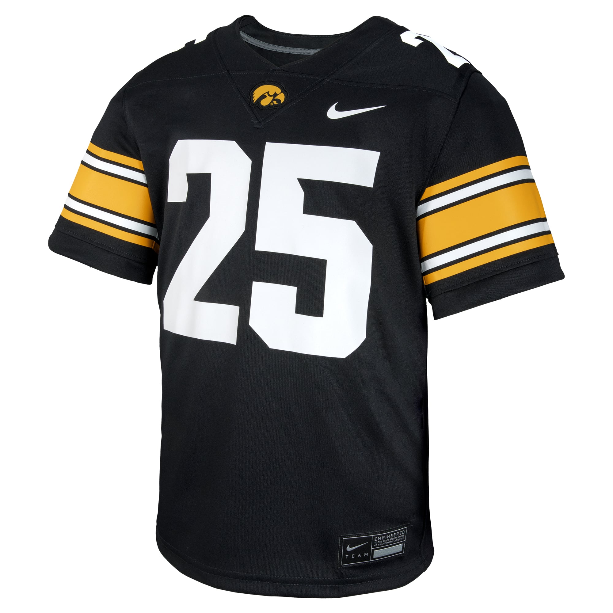 #25 Iowa Hawkeyes Nike Youth Untouchable Replica Game Jersey - Black