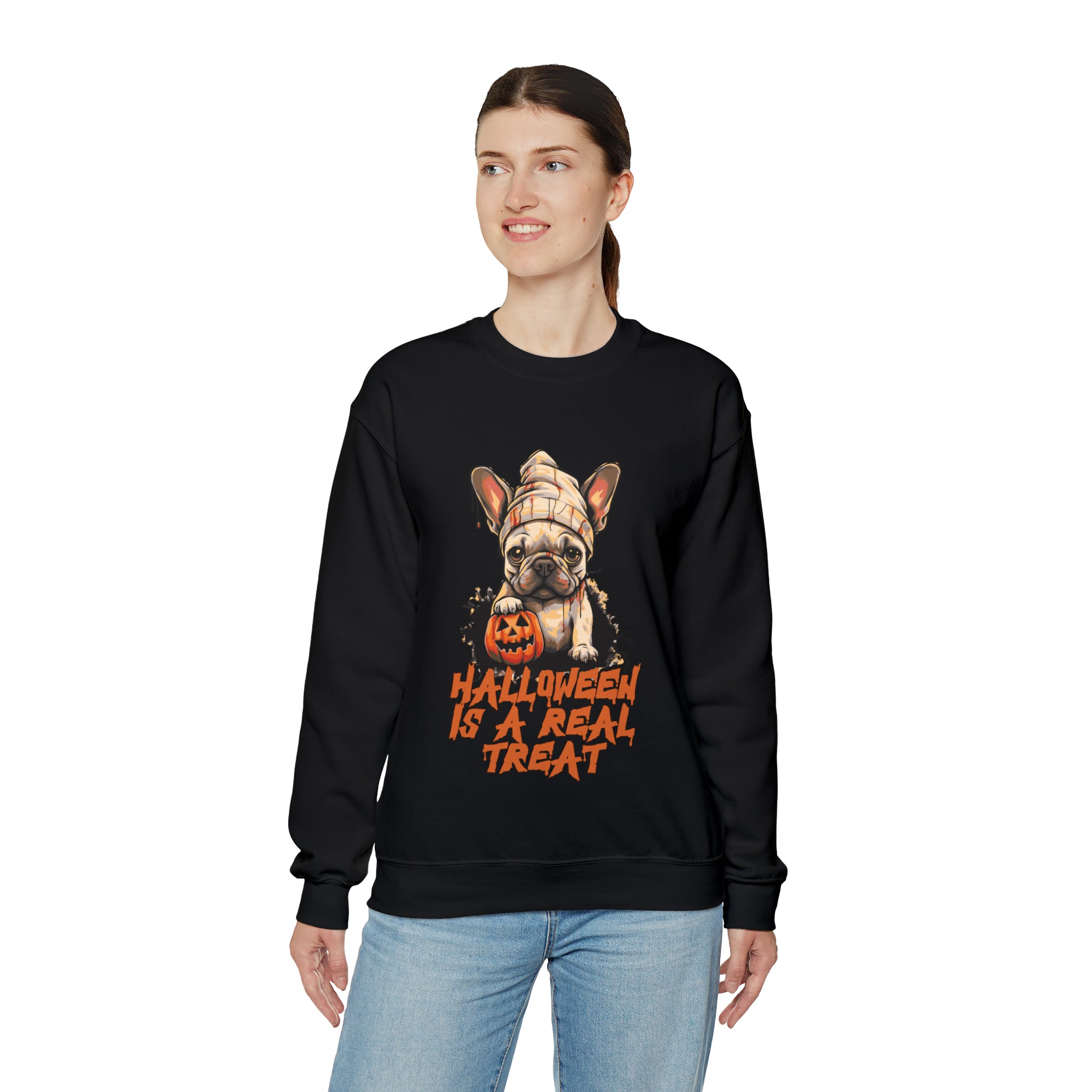 French Bulldog Real Treat Halloween Unisex Sweatshirt Frenchie Pet Item