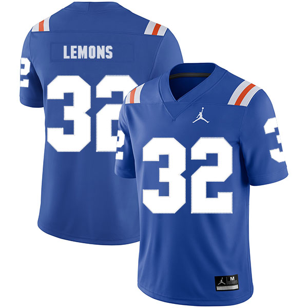 Men's None Blue 2024 alternate jersey Adarius Lemons #32 embroidered