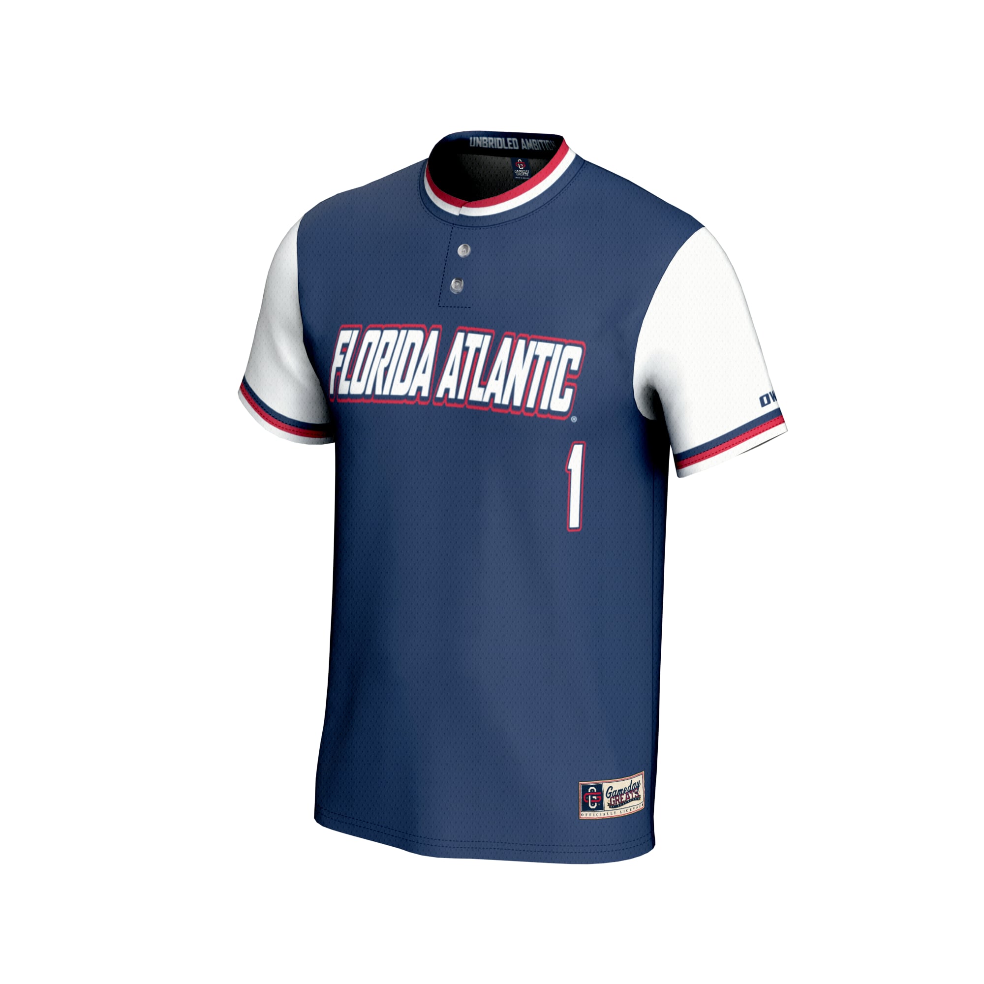 #1 Florida Atlantic Owls GameDay Greats Youth Lightweight Collegiate Softball Fashion Jersey - Navy