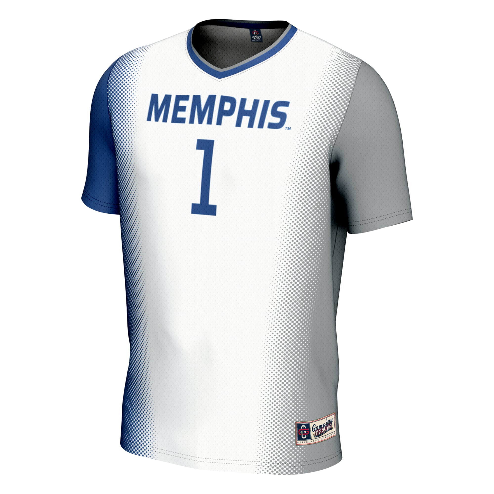 #1 Memphis Tigers GameDay Greats Youth Lightweight Women's Soccer Jersey - White