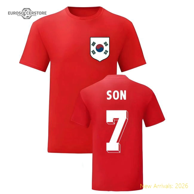 Son Heung-min (son) South Korea National Hero Tee (red)
