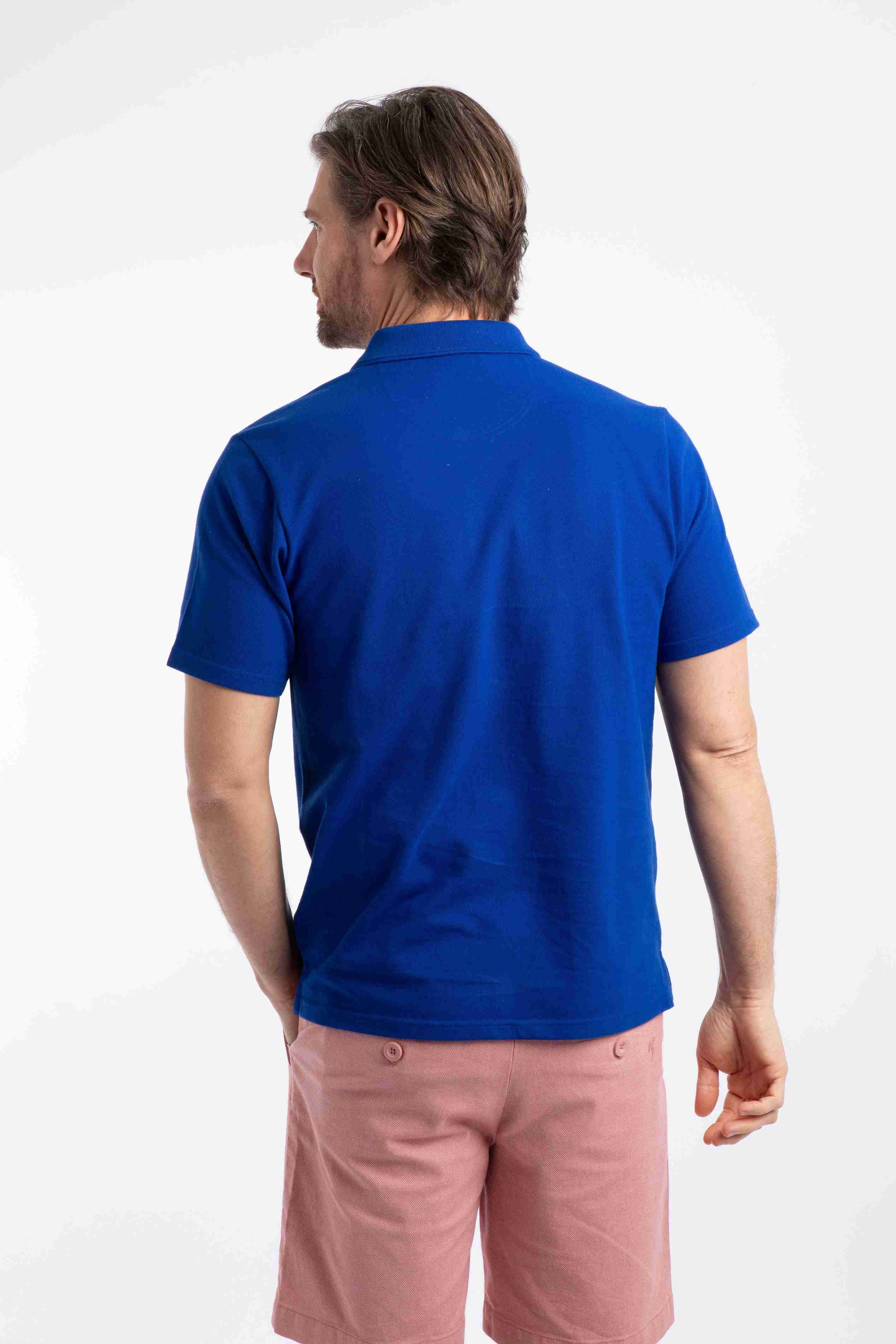 Miles Pique Polo Shirt Mazarine Blue