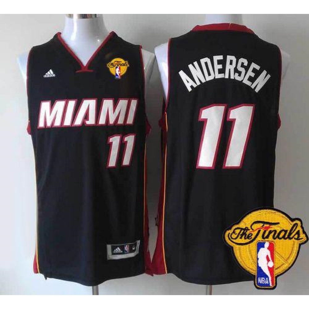 Heat #11 Chris Andersen Black Finals Patch Stitched NBA Jersey
