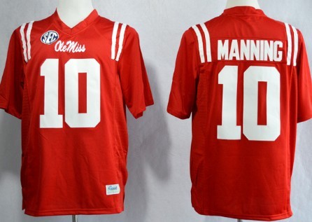 Men's None Red 2013 match worn Eli Manning #10 moisture wicking Jersey