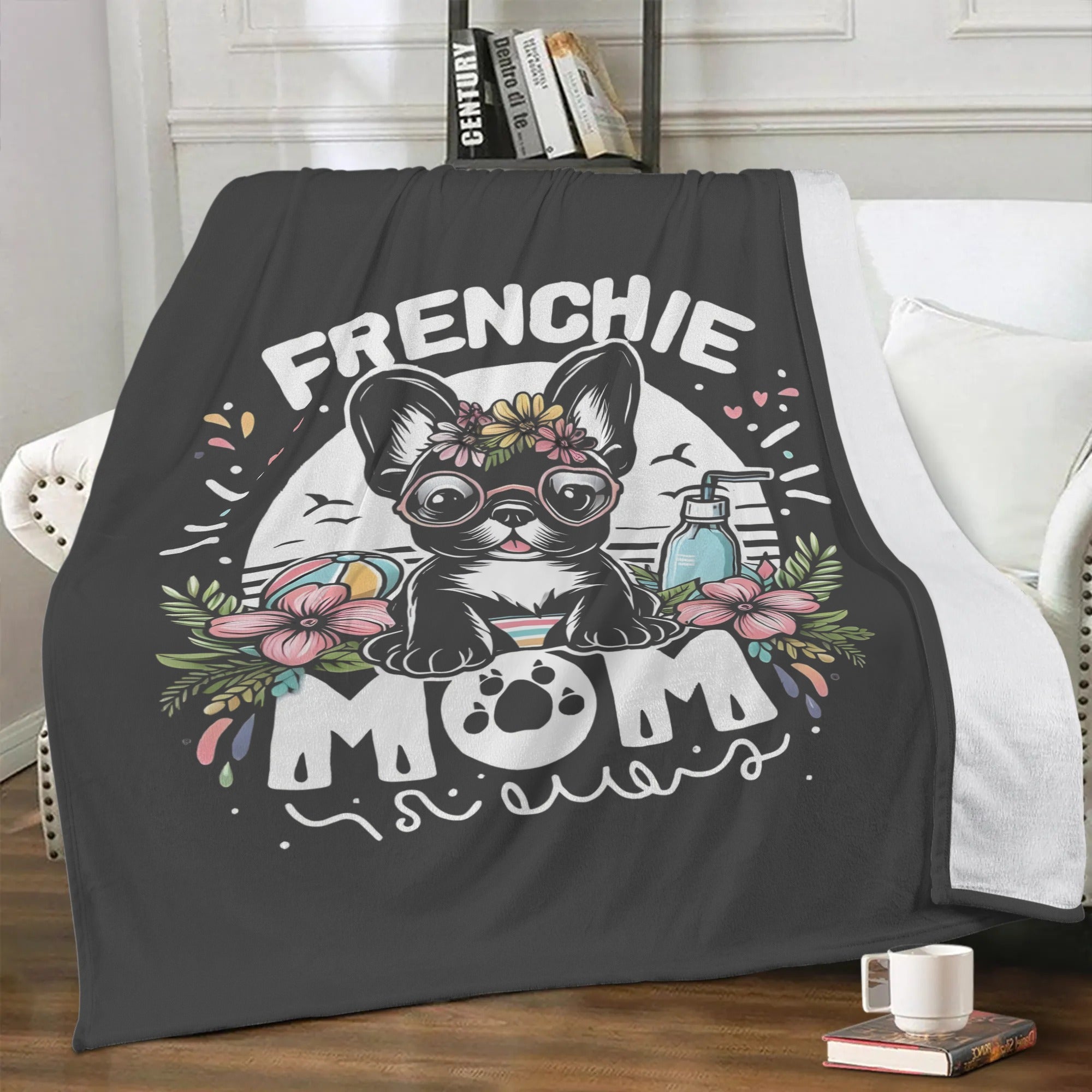 Minimal-Aesthetic Frenchie Mom - Premium Fleece Blanket for Fashion