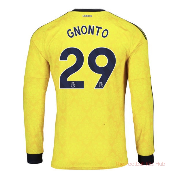 Leeds United 2026-2027 Long Sleeve Away Shirt Gnonto #29 Club Kit