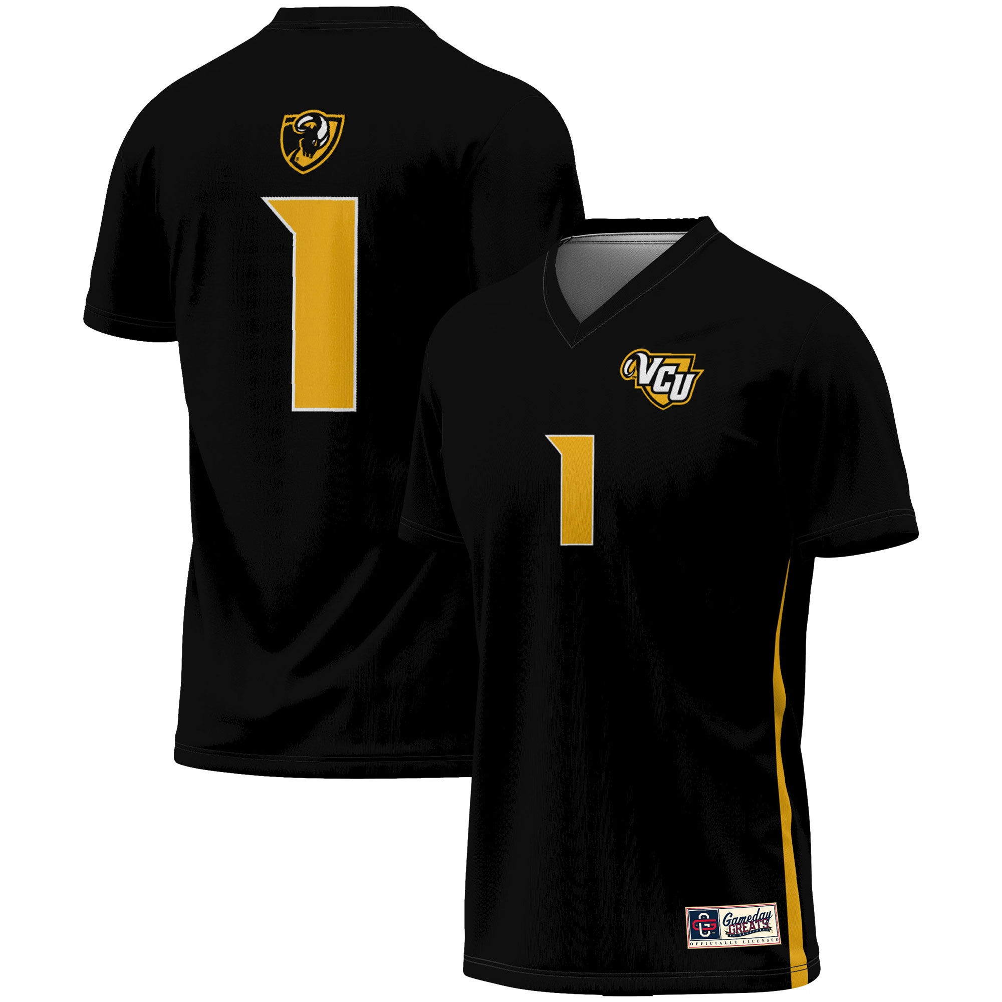[LK] VCU Rams GameDay Greats Youth Women's Soccer Lightweight Fashion Jersey - Black