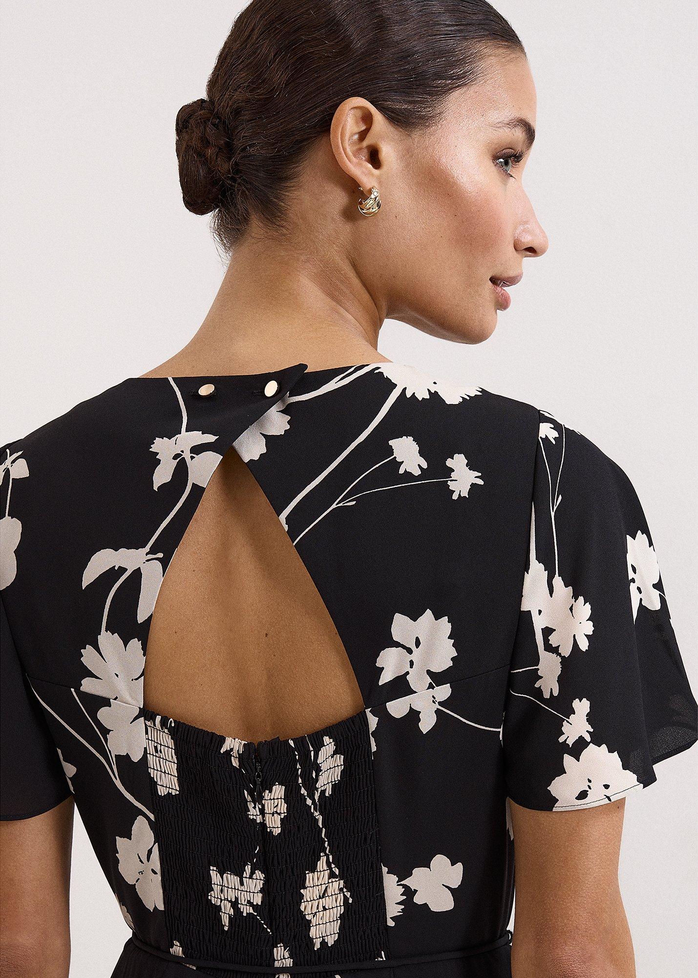 Petite Jolie Black Floral Peplum Jumpsuit