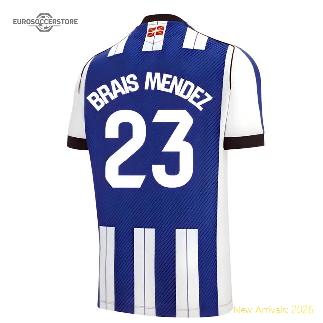 Official 2025-2026 Real Sociedad Home Shirt (Brais Mendez 23)