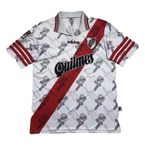 96-97 River Plate Retro Home White Soccer Jerseys Shirt - Official