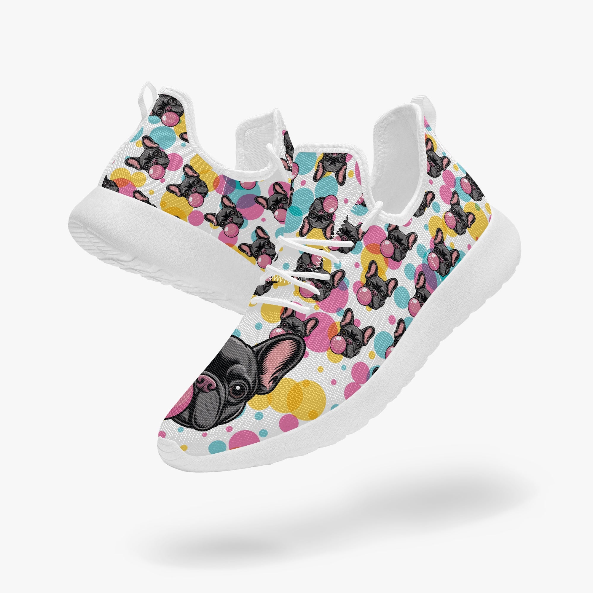 Denim - French Bulldog Themed Classic Sneakers Everyday Use