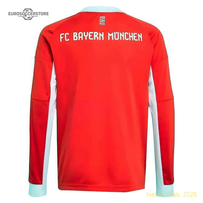 Best-Selling 2025-2026 Bayern Munich Long Sleeve Home Shirt (Kids)