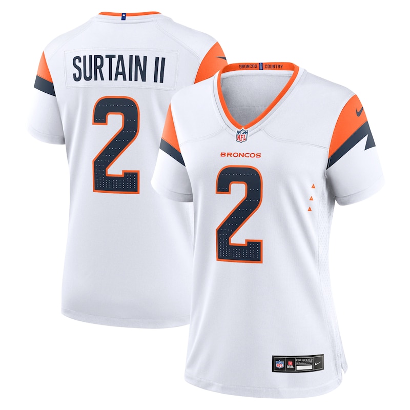 None Patrick Surtain II Champion DEN Broncos Top-Grade Jersey