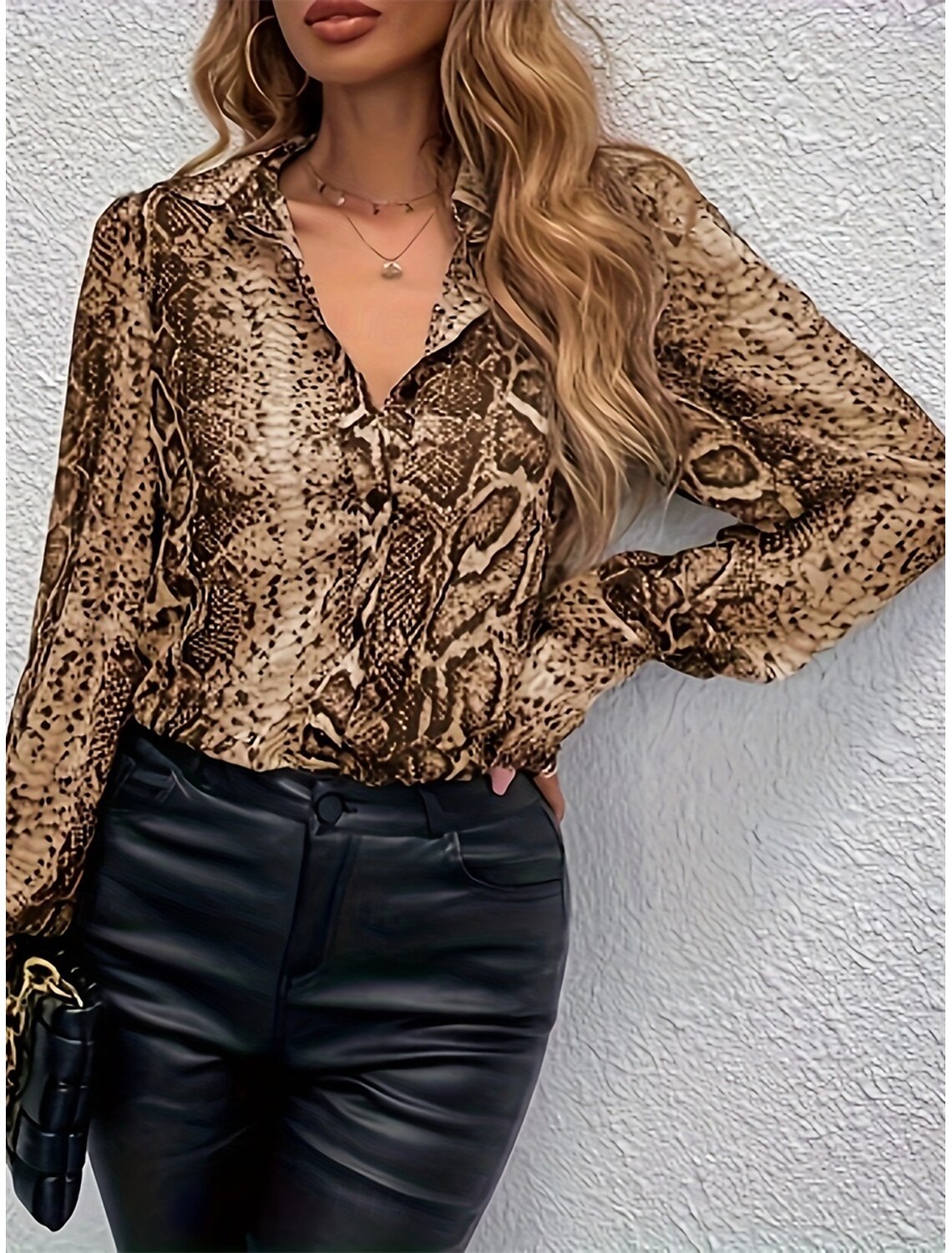 Women's Shirt Elegant Stylish Casual Regular Tops Long Sleeve Shirt Collar Loose Fit Work Daily Going out Spring Fall Winter