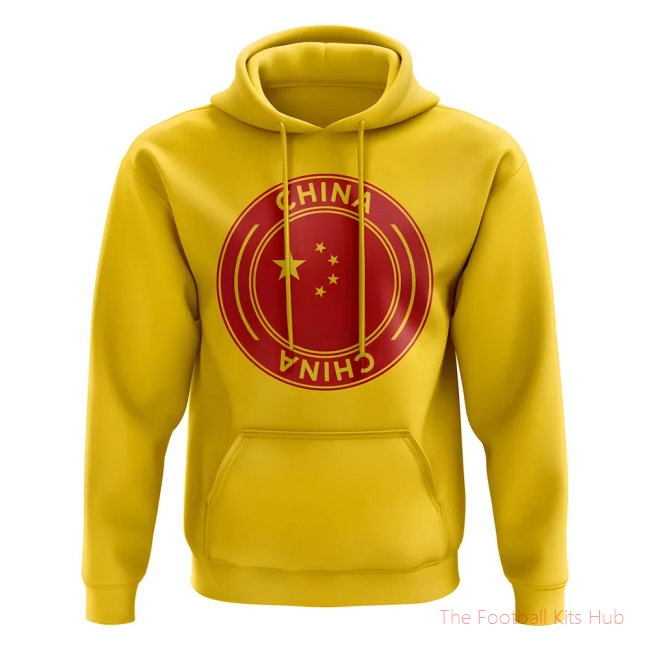 Men China Football Badge Hoodie (Yellow)