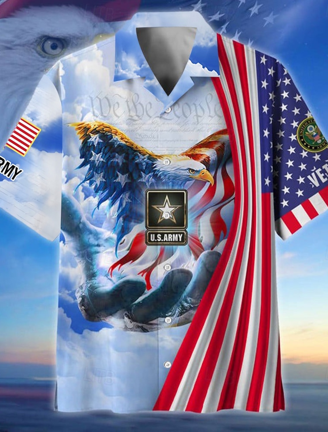 Independence Day Men's American US Flag 4th of July U.S. 250th Anniversary Patriotic Shirt Summer Shirt Button Up Shirt Short Sleeve Fashion Casual Holiday Summer Spring Turndown 3D Print Collared