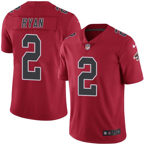 Authentic NFL Atlanta Falcons #2 Matt Ryan Red Limited Jersey