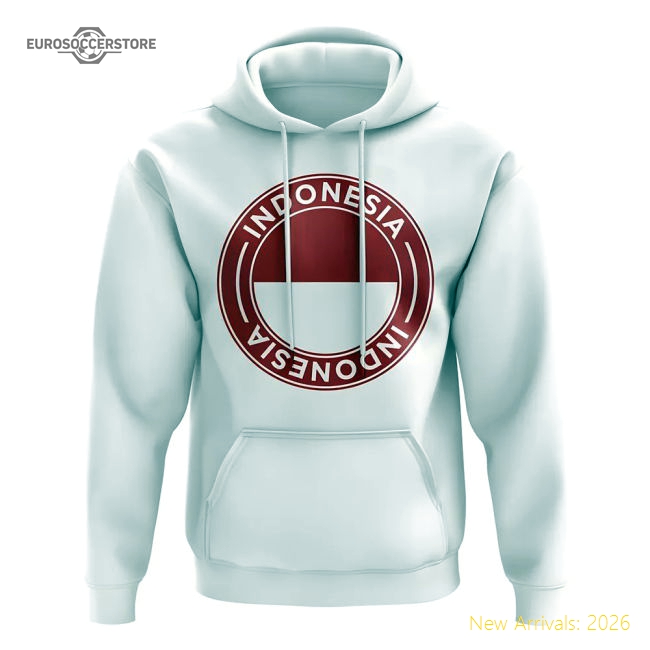 Indonesia Football Badge Hoodie (white) - Great Value - Supporter Edition