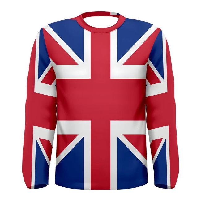 Great Britain Flag Long Sleeve Sublimated Sports Jersey