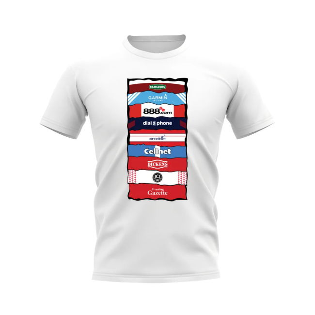 Official Middlesbrough Sponsor History T-shirt (White) Comfortable ...