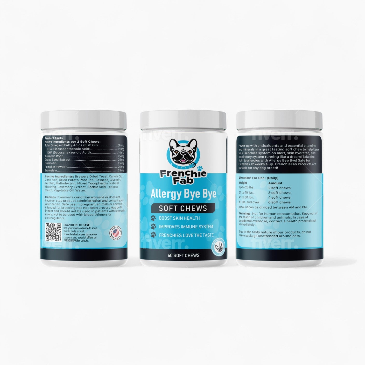 Frenchie Allergy Bye Bye Soft Chews – Immune Respiratory Support (Frenchie Fab)