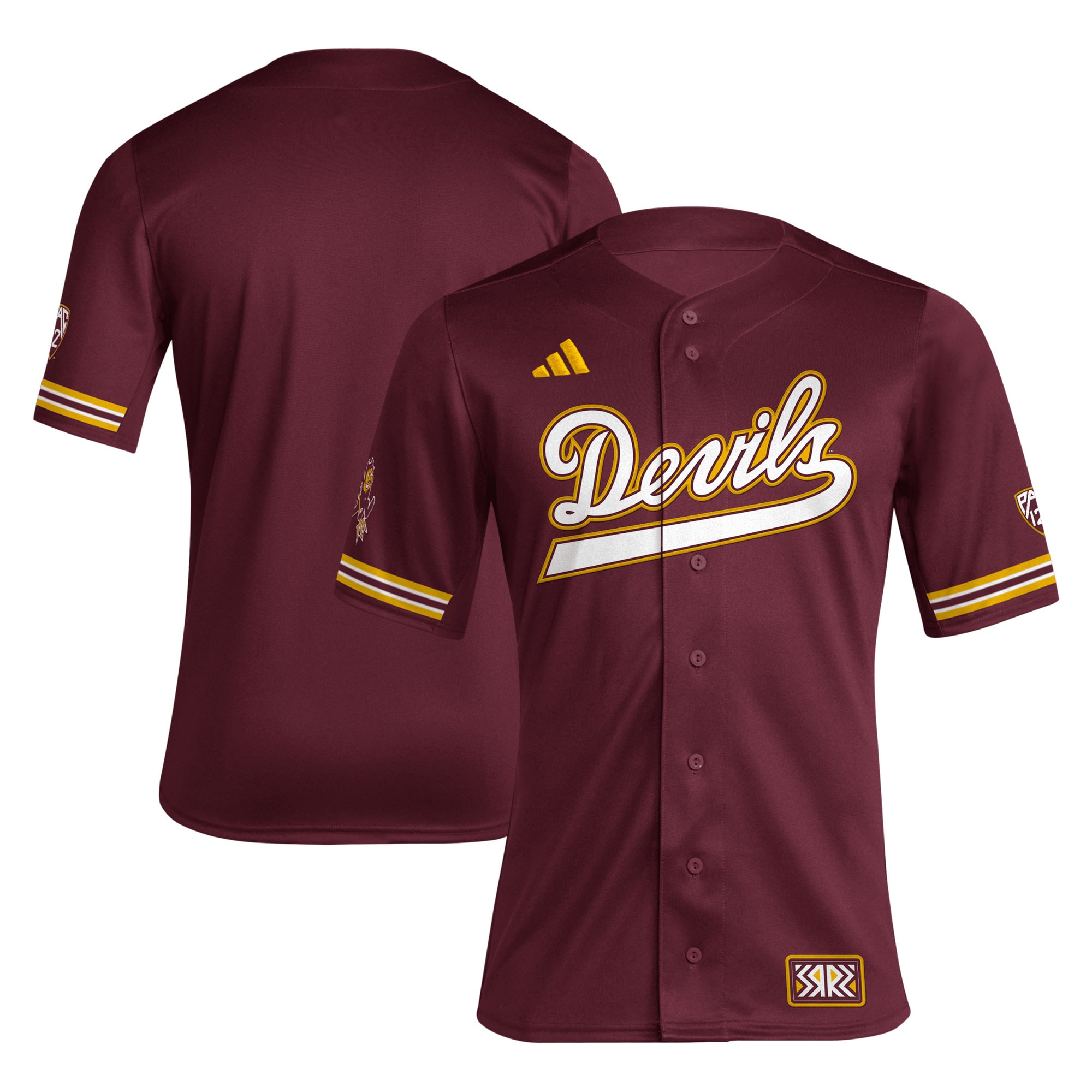 [NJP] Youth Arizona State Sun Devils Reverse Retro Replica Baseball Jersey - Maroon