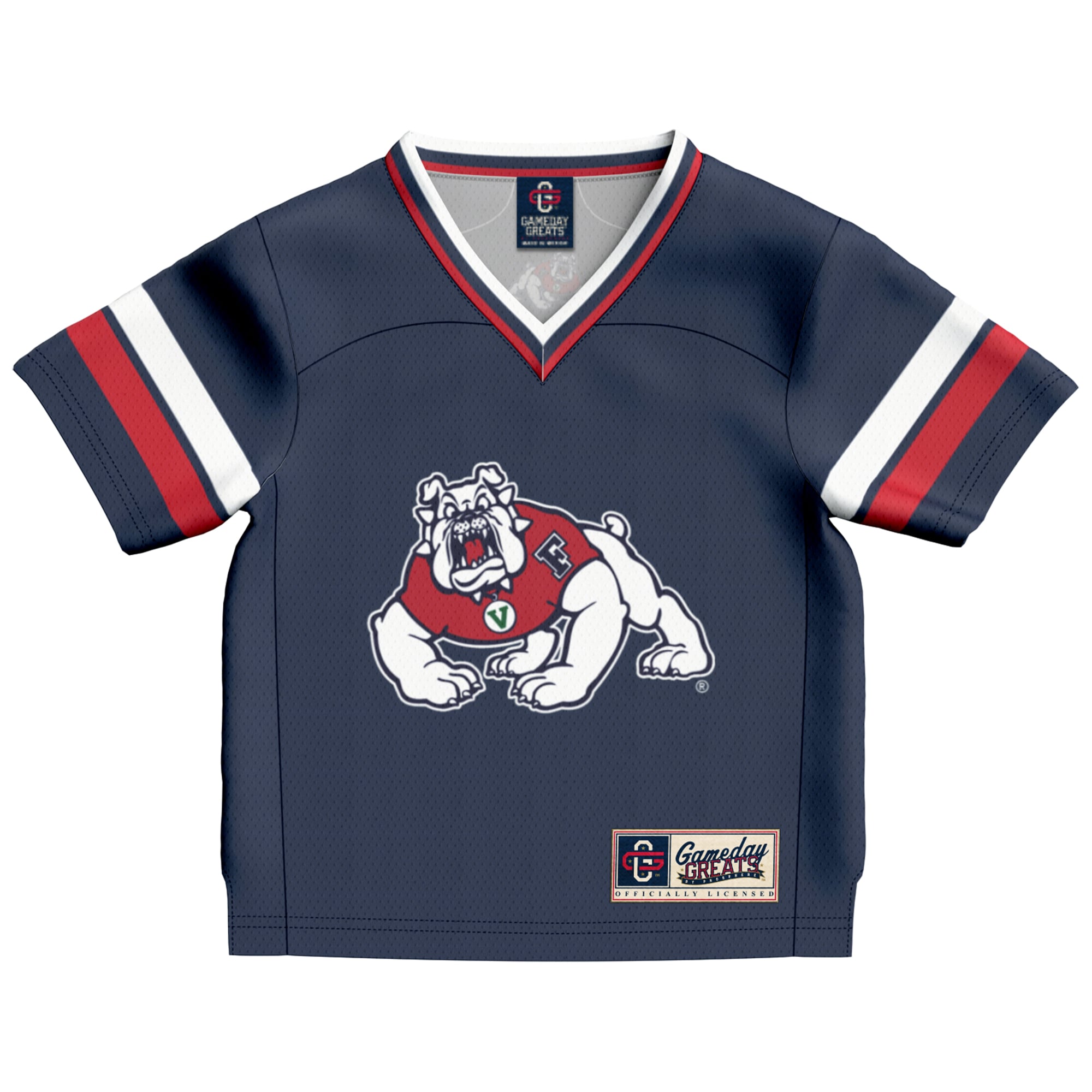 Toddler #1 Navy Fresno State Bulldogs Lightweight Collegiate Football Fashion Jersey