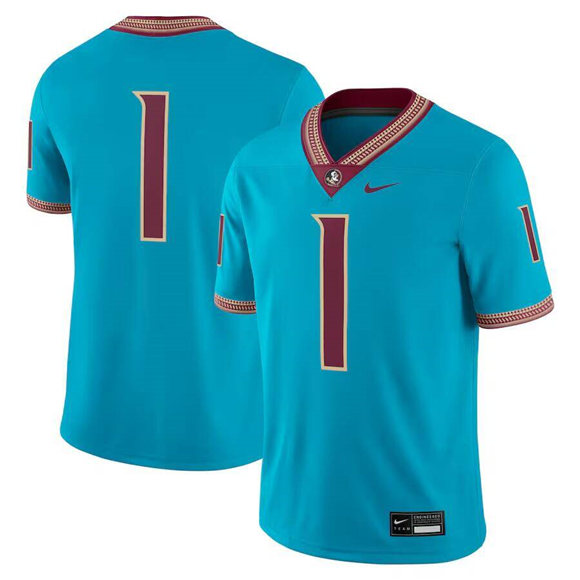 Men's None Game 2024 game jersey Teal Stitched #1 moisture wicking