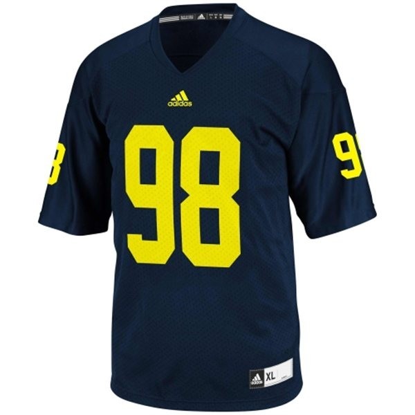 Men Ncaa Team #98 Blue Men Authentic Football Jersey - Affordable