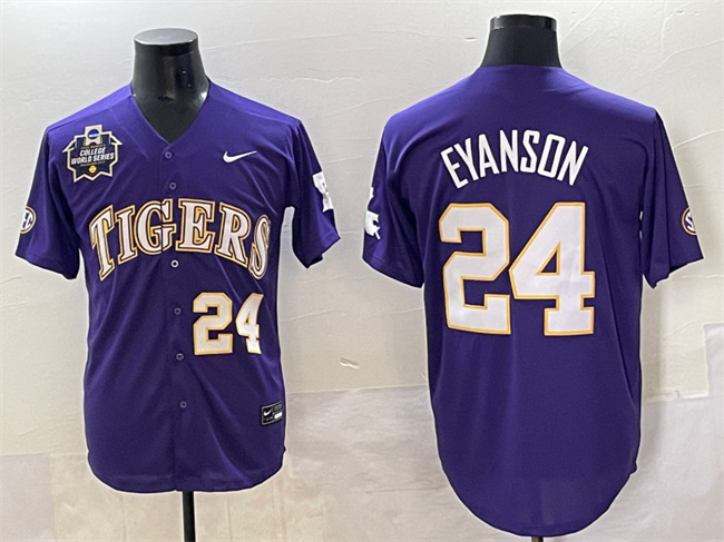 Men's LSU LA Tigers Purple 2025 stitched Anthony Eyanson #24
