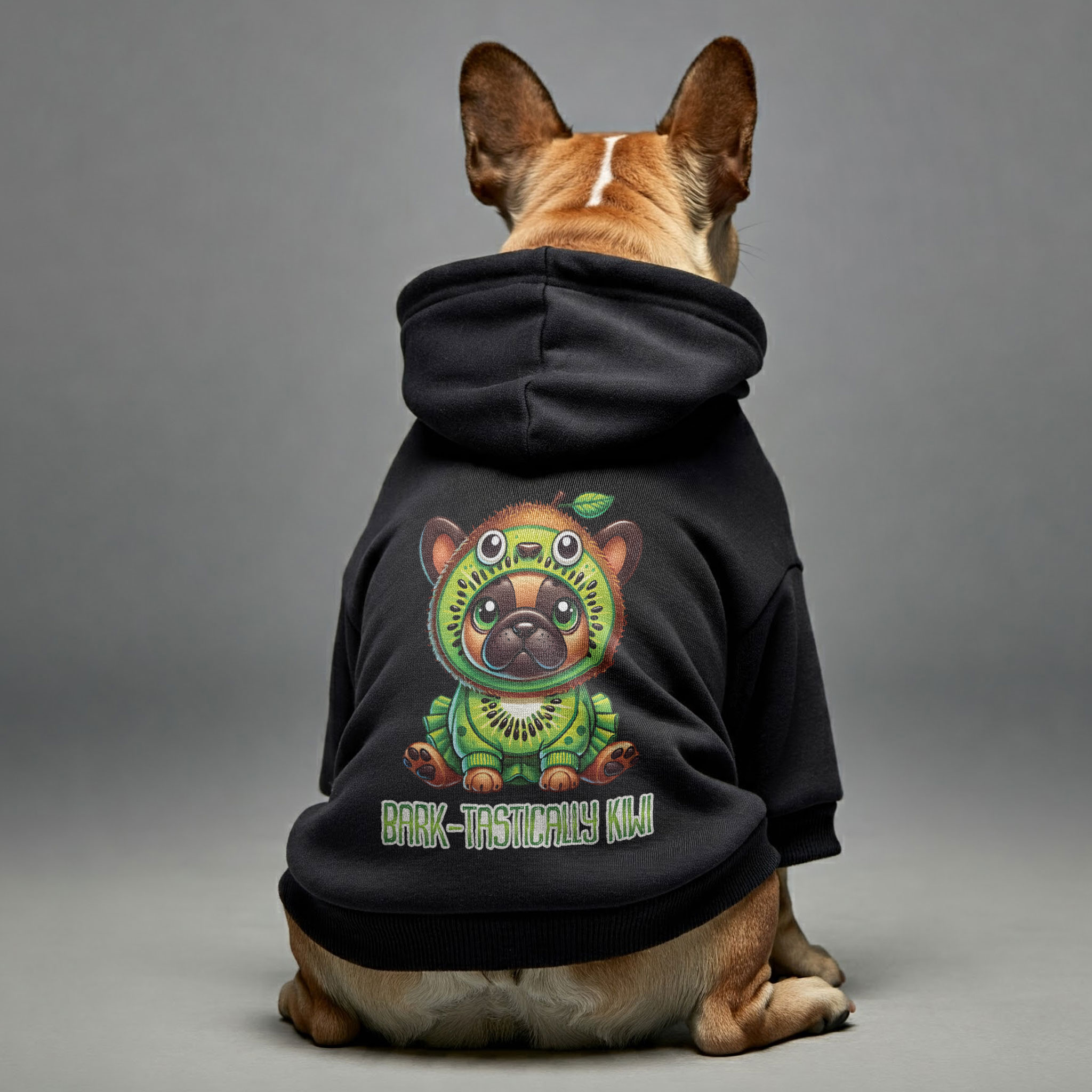 Bark-tastically Kiwi - Stylish Personalized French Bulldog Hoodies With Funny Quotes – Stylish, Cozy, And Premium 100% Cotton For Frenchie Fans