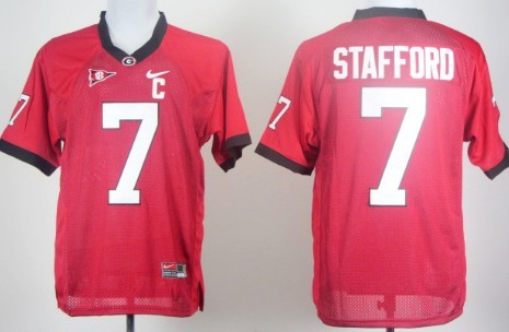 performance Men's Georgia Dawgs Matthew Stafford #7 Red 2024 Football