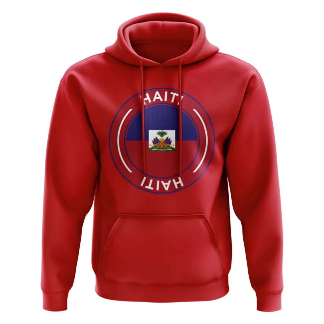 Pro-Grade Haiti Football Badge Hoodie (Red) Tournament-Edition