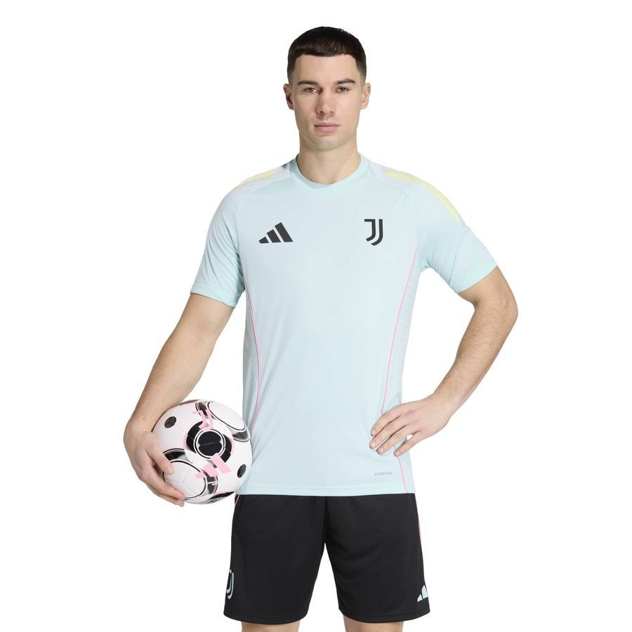 Juventus Training T Shirt Tiro 25 Semi Flash Aqua Supporter Version