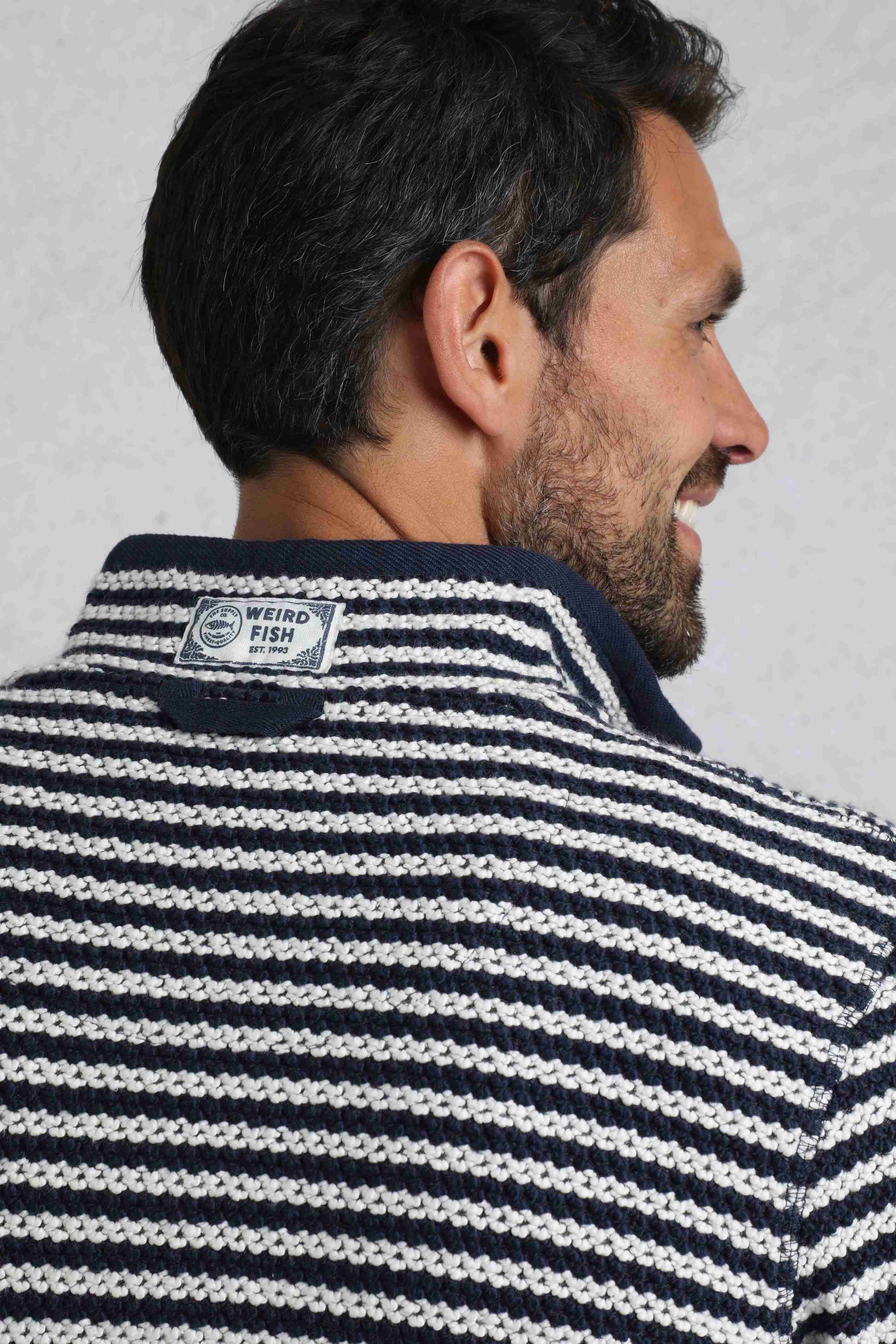Shorling 1/4 Zip Striped Macaroni Sweatshirt Ecru