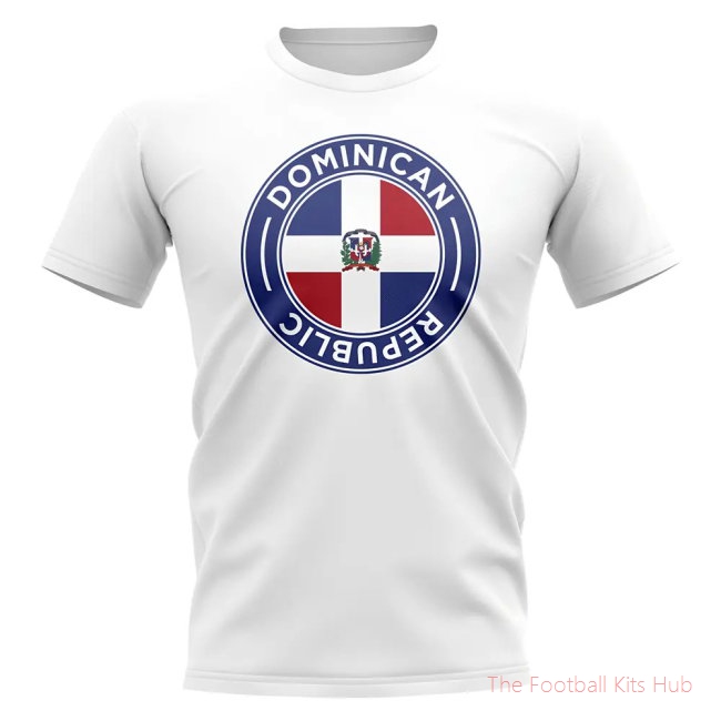 Dominican Republic Football Badge T-Shirt (White)
