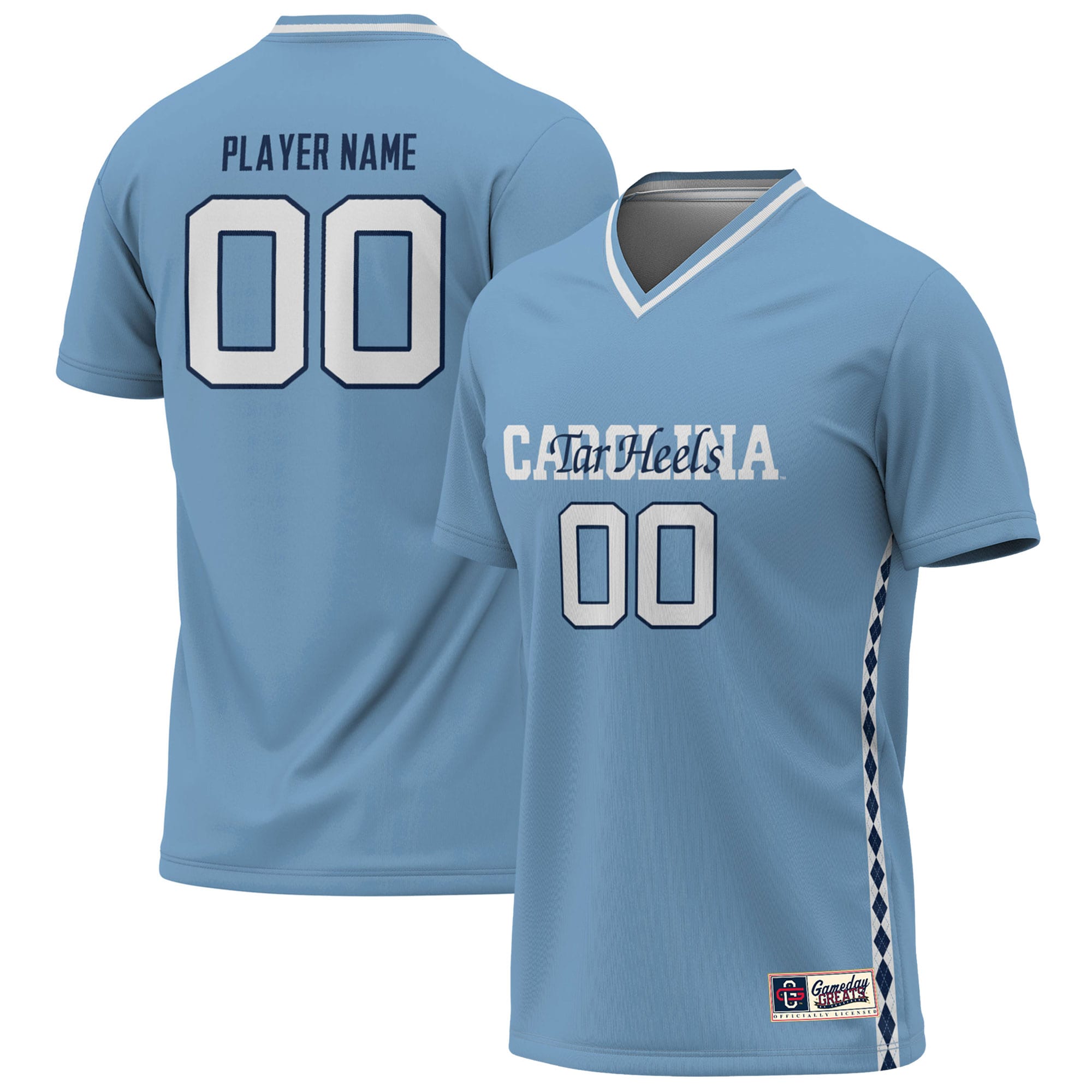 [NJP] North Carolina Tar Heels GameDay Greats NIL Pick-A-Player Lightweight Women's Soccer Jersey - Carolina Blue