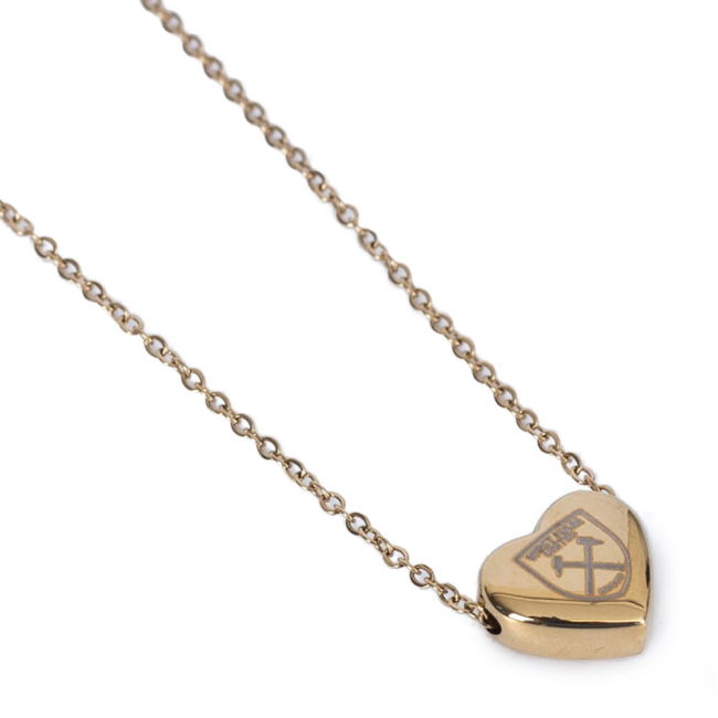 West Ham United FC Gold Plated Heart Necklace | Top Quality