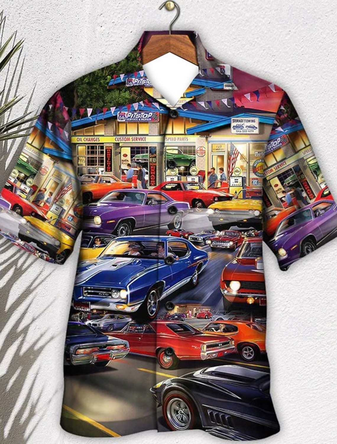 Men's Car Shirt Summer Hawaiian Shirt Aloha Shirt Shirt Turndown Fashion Designer Casual Outdoor Street Casual Yellow Red Purple S M L