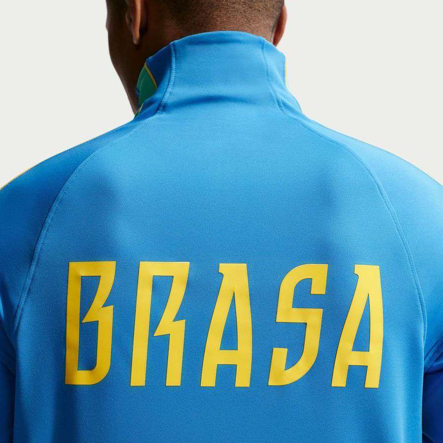 Brazil Training Shirt Dri-FIT Strike Drill World Cup 2026 - Photo Blue/Light Menta/Midwest Gold