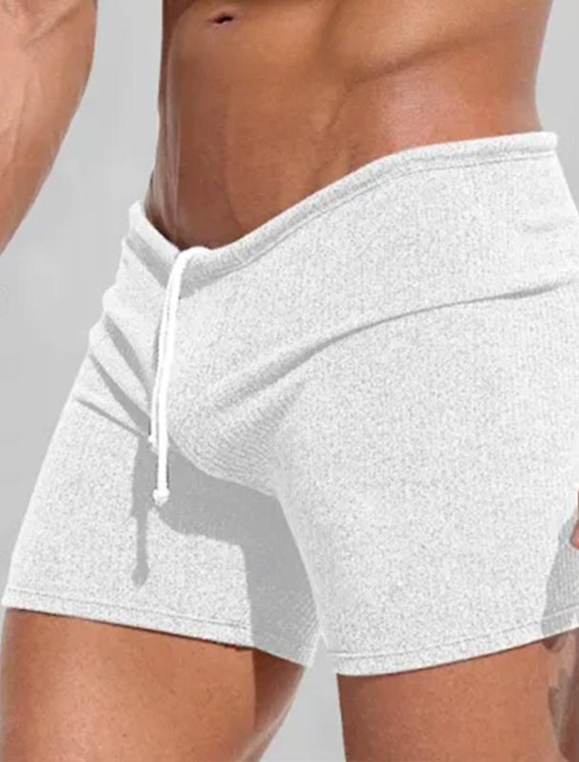 Men's Bermuda Shorts Sweat Shorts Shorts Drawstring Elastic Waist Plain Comfort Sports Short Daily Gym Yoga Athleisure Khaki White Micro-elastic