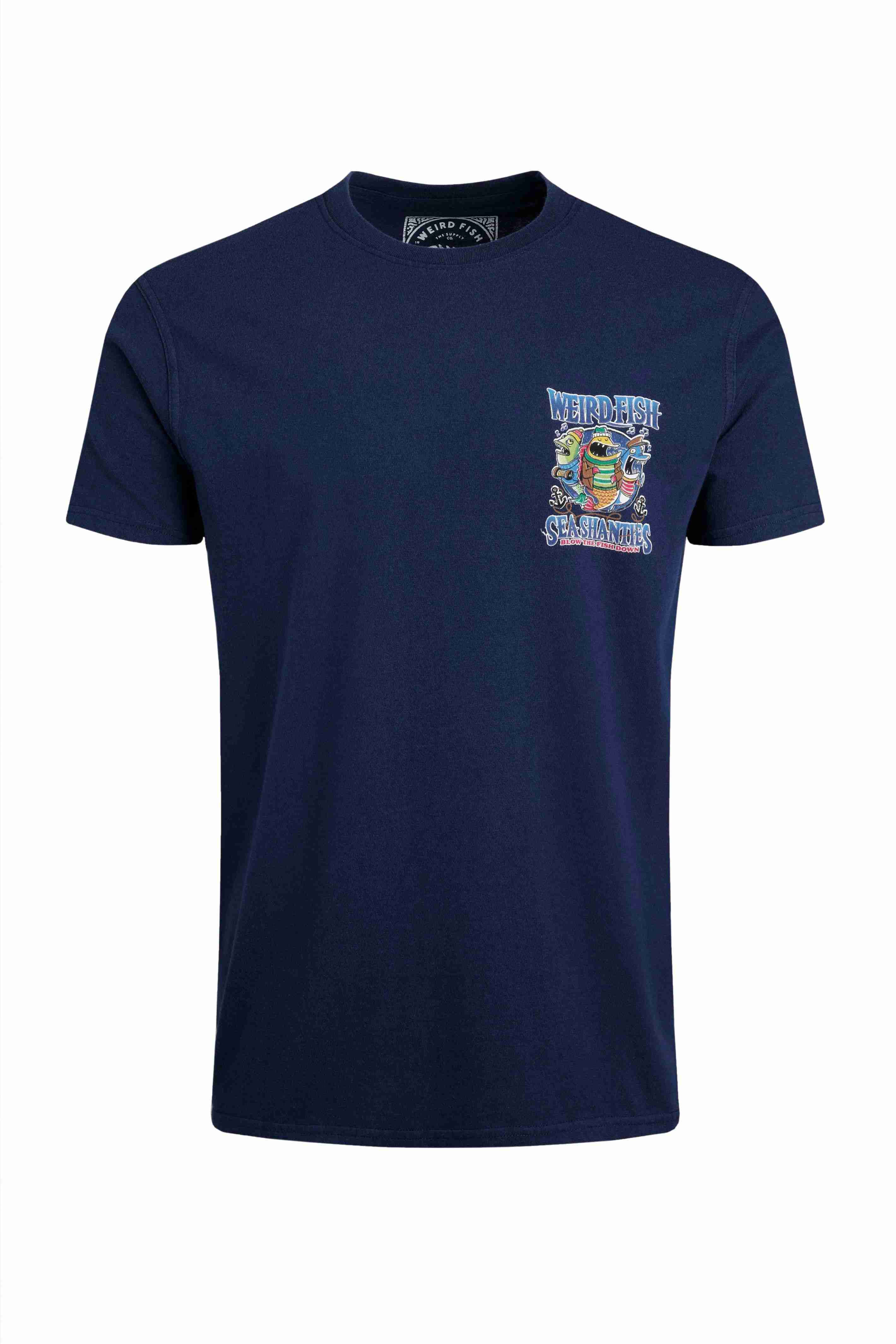 Sea Shanties Back Print Artist T-Shirt Dark Blue