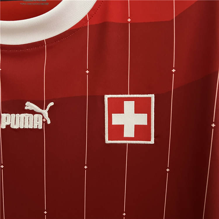 Quick Dry UEFA Euro 2024 SwitzerlandSuisse Home Red Soccer Jersey