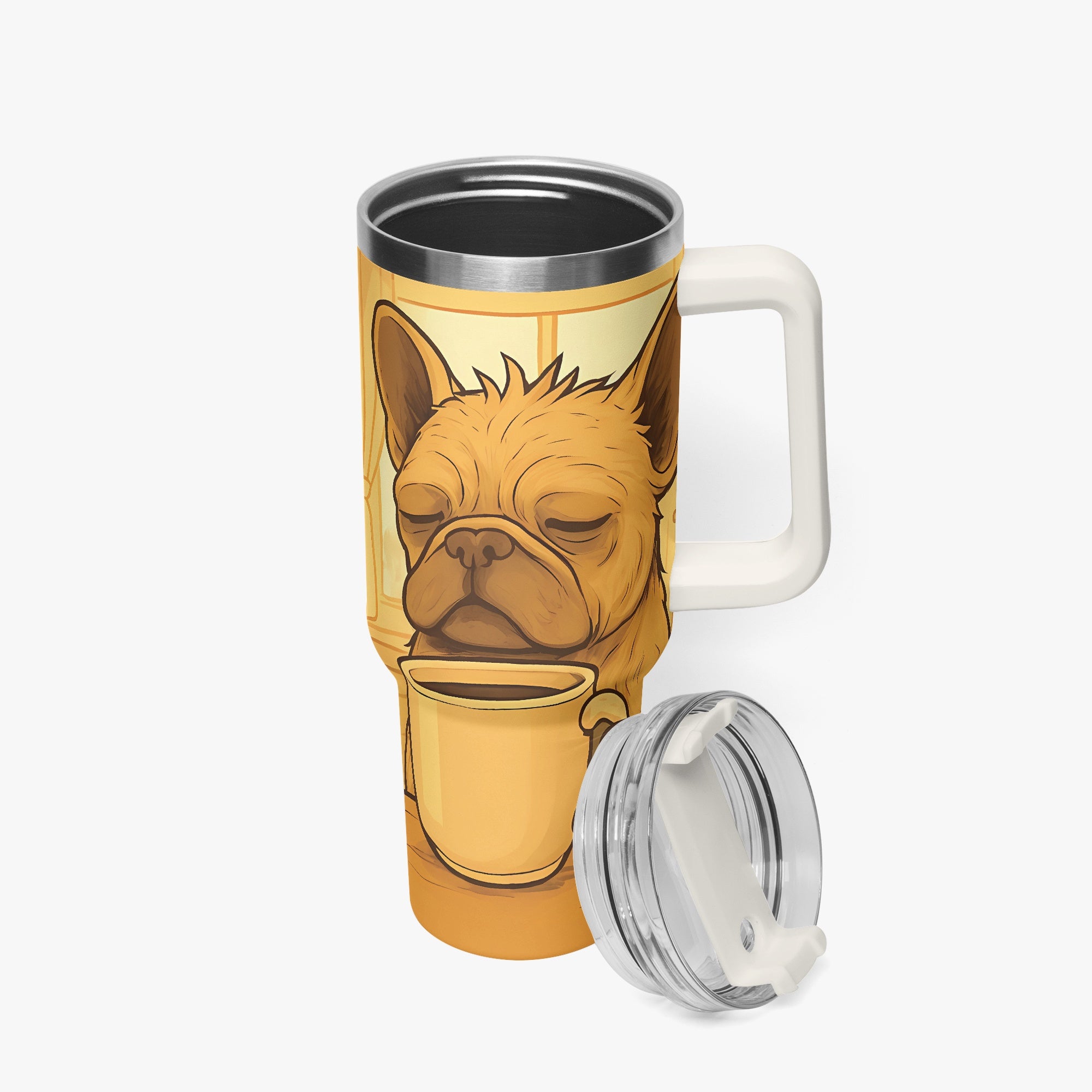 Breed-specific Frenchie Meatball - Warm Car Tumbler Cup Winter Wear