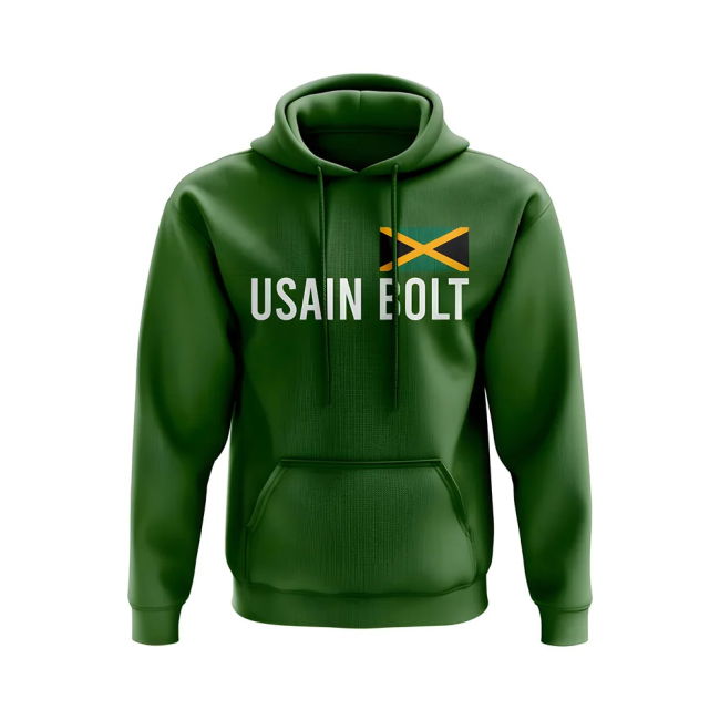 Championship Top-Tier Usain Bolt Jamaica Name Hoody (Green)