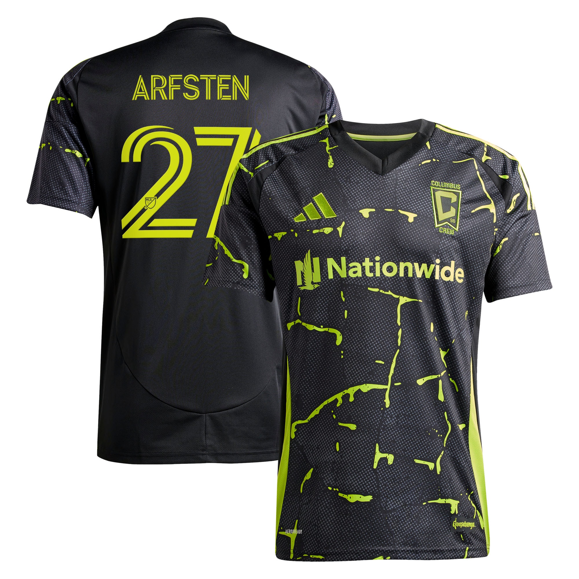 [SJH] Women's Maximilian Arfsten Columbus Crew 2025 The Goosebumps Kit Replica Jersey - Black