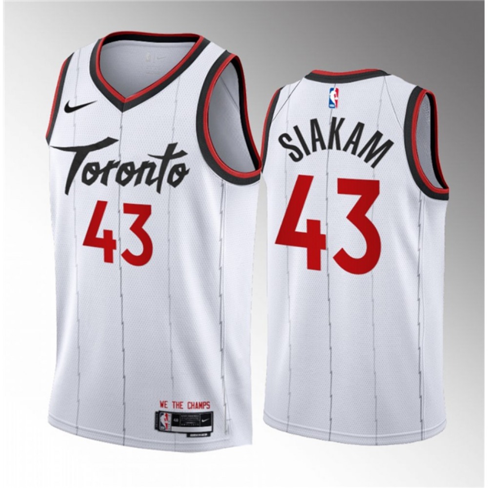 Contemporary Men's Toronto Raptors #43 Pascal White Basketball Jersey