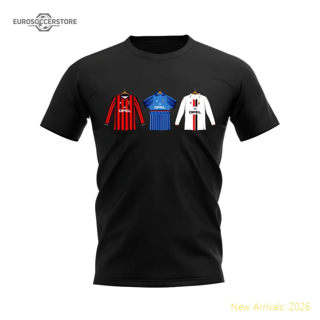 Ac Milan 1995-1996 Retro Shirt T-shirt (black) (maldini 3)