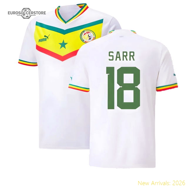 Senegal Sarr 20222023 Home Shirt  Elite Sleek Retro Quickdry